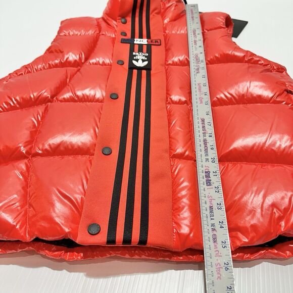 Moncler x Adidas Bozon Down Vest Men's 2/ M Orange Snap Front Full Zip NWT $1280 - Picture 10 of 13